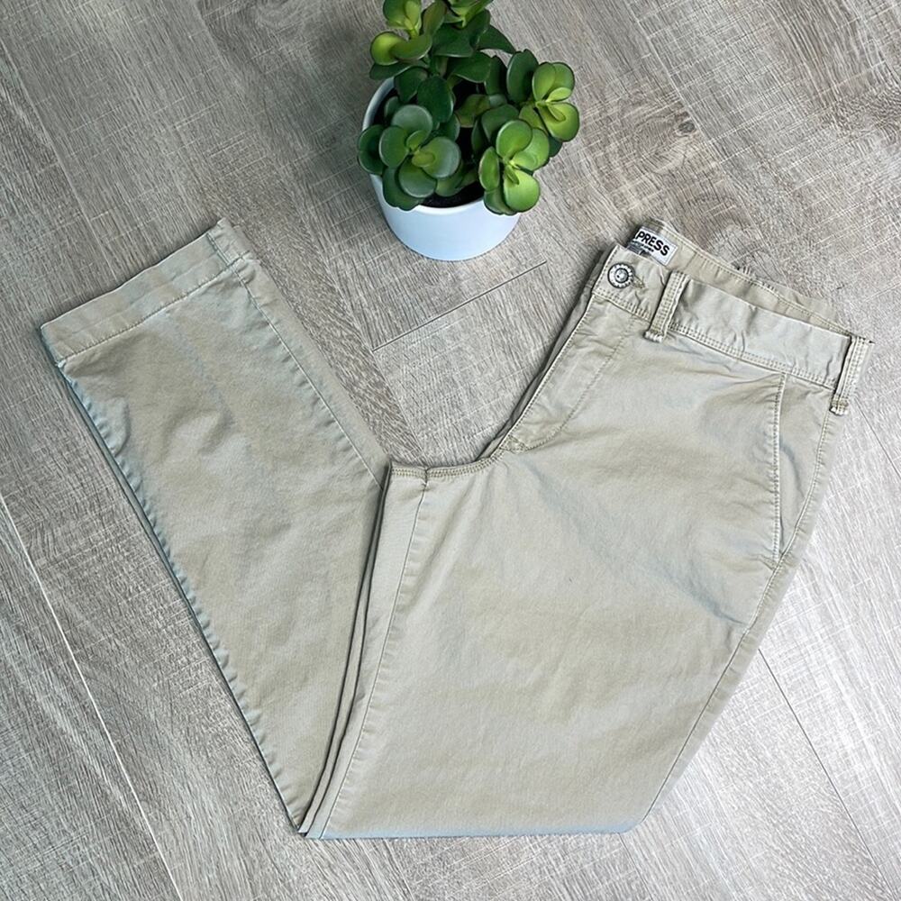 EXPRESS Photographer Khaki Flat Front Slim Fit Pants Men’s Size 30/30